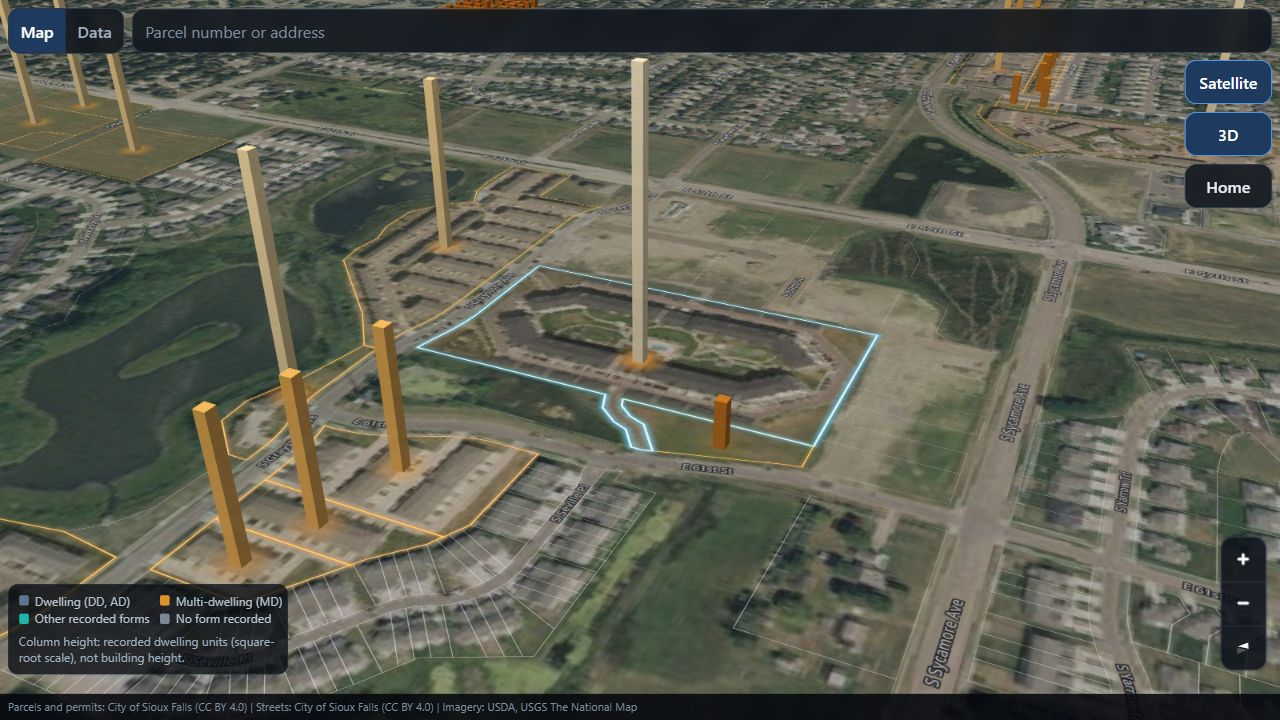 Actual Sioux Falls parcel research preview from Metastone Markets